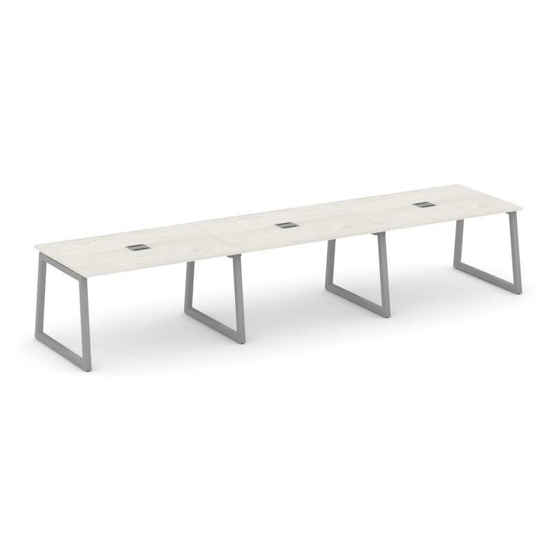 Стайл Проджект Стол переговорный SN-5T1.SPRG-023 Серый Пепел/Металл Белый/Заглушка Металл Белый 4410 фото 16