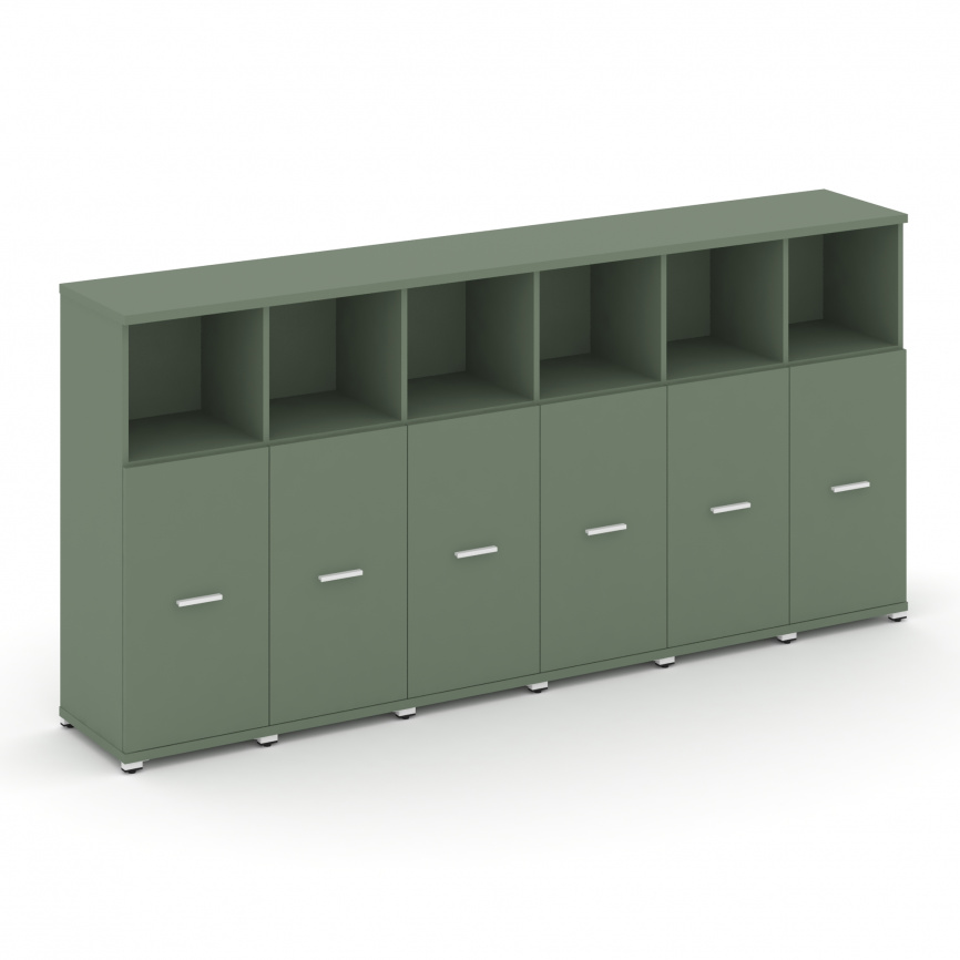 Концепт Шкаф 6 узких секций, 3 ниши CN.STU-363 W Кобо/Металл Белый 2500*420*1186 фото 1
