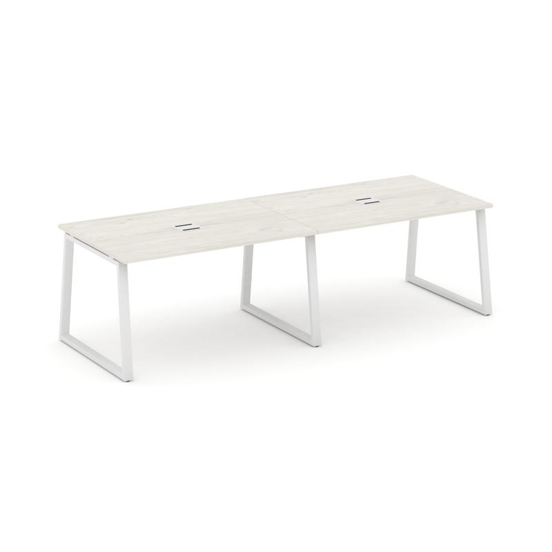 Стайл Проджект Стол переговорный SN-6T1.SPRG-013 Серый Пепел/Металл Белый/Заглушка Металл Белый 2760 фото 15