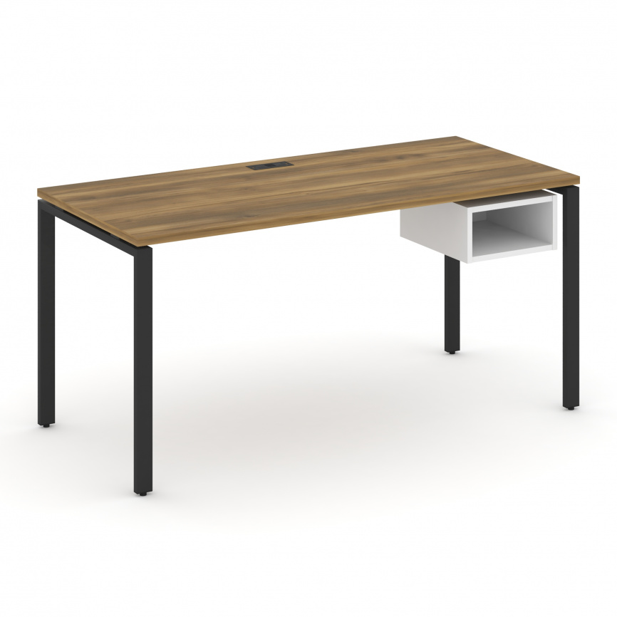 Концепт Стол рабочий с подвесной тумбой с 1 открытой нишей CN.SP-104 Сандал Янтарный/Антрацит/Металл фото 5