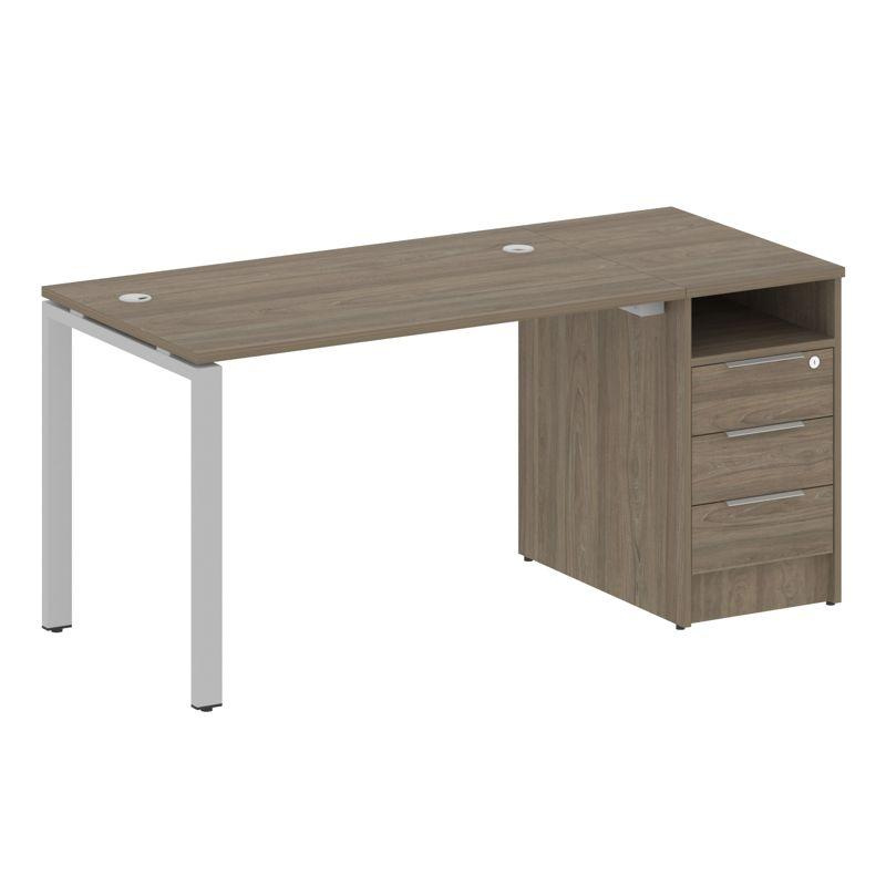 Метал Систем Рабочая станция с тумбой на П-образном м/к БП.РС-СТП-1.2 Дуб Наварра/Металл Серый 1612* фото 5
