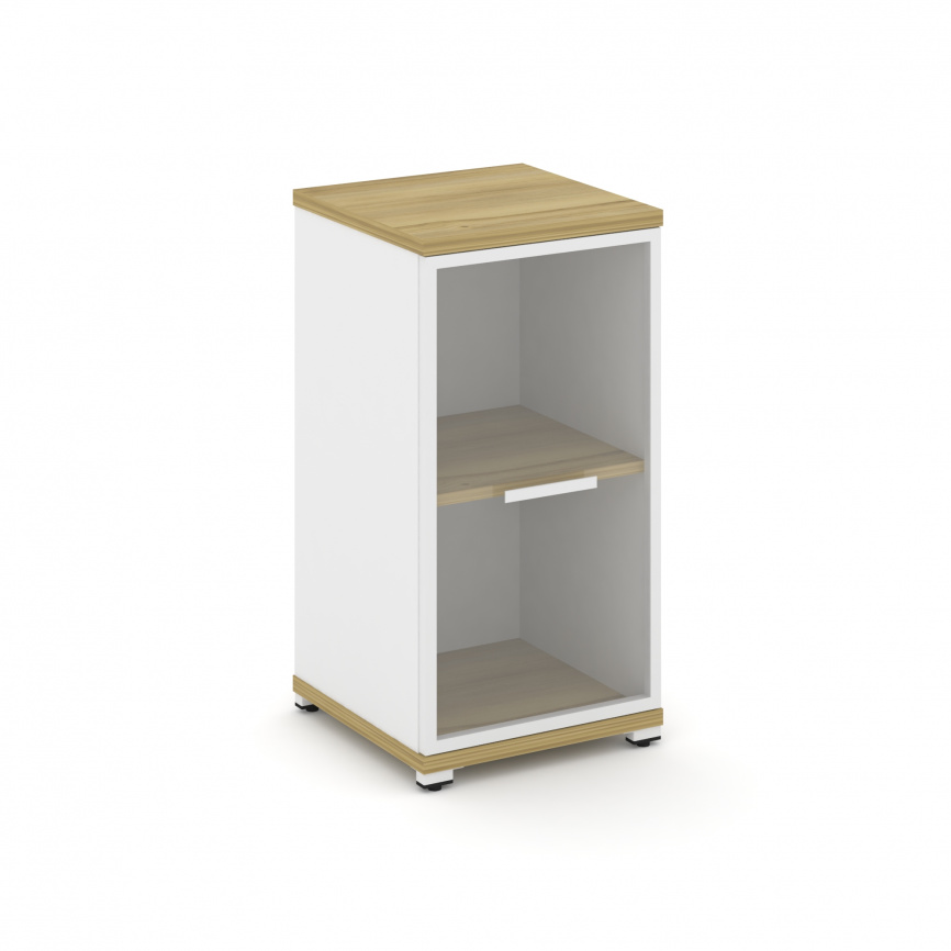 Концепт Шкаф 1 узкая секция, 2 ниши CN.STU.E-213 RPW W Дуб Винченцо/Белый Бриллиант/Металл Белый/Про фото 1