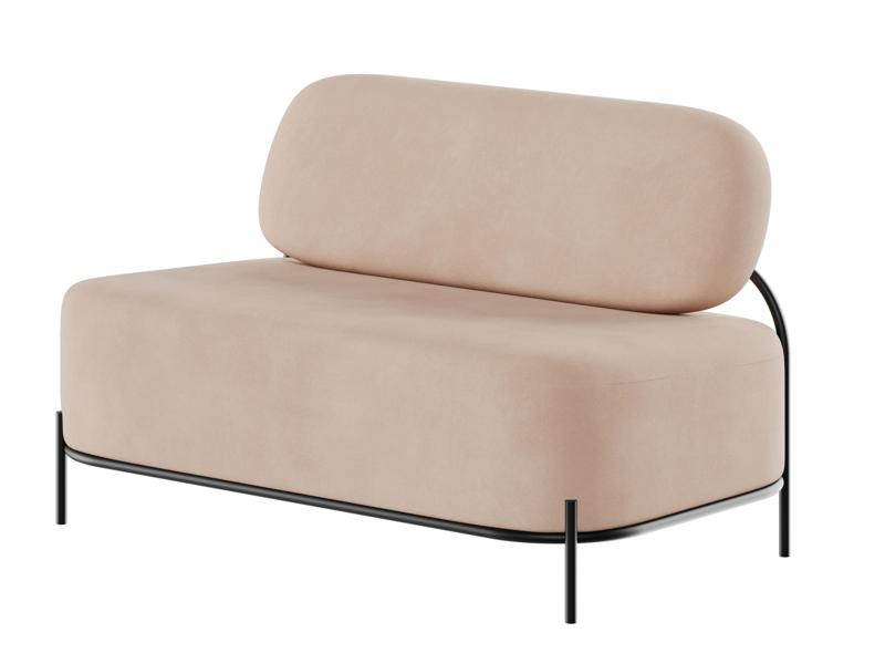Джайв Диван двухместный JVE-2 Velvet lux 58/Velvet lux 100/Металл Черный 1250*720*770 фото 1