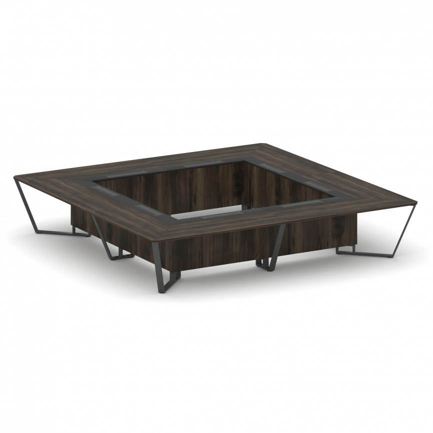 Стил Мит Стол переговорный квадратный KM-PR.B.SP-20K2 Тиквуд Светлый/Графит Глянец/Металл Черный 400 фото 20