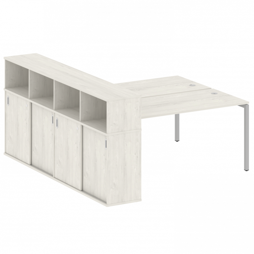 Метал Систем Куатро Рабочая станция с шкафом-купе на П-образном м/к 40БП.РС-СШК-4.4 Т Вяз Благородны фото 11