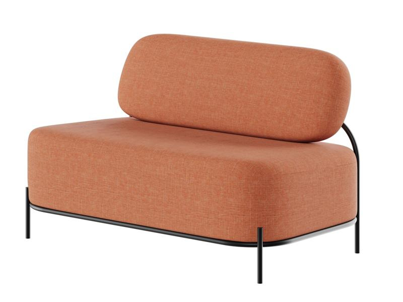 Джайв Диван двухместный JVE-2 Velvet lux 58/Velvet lux 100/Металл Черный 1250*720*770 фото 4