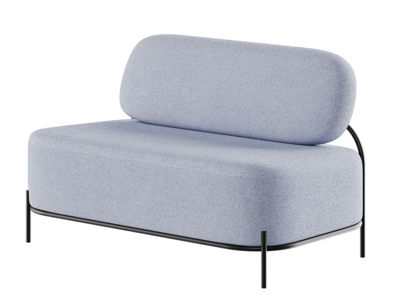 Джайв Диван двухместный JVE-2 Velvet lux 58/Velvet lux 100/Металл Черный 1250*720*770 фото 7