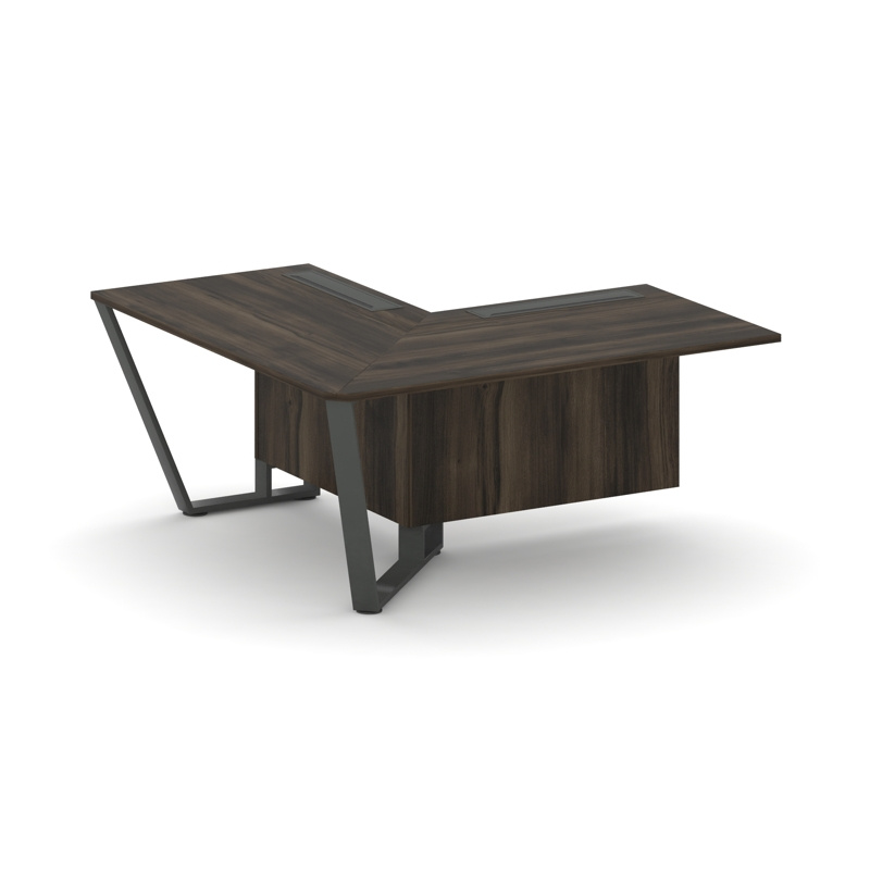 Стил Мит Завершающий угловой модуль левый KDK-PR.B.SPZOU-16(L) Тиквуд Светлый/Металл Черный 1600*160 фото 4