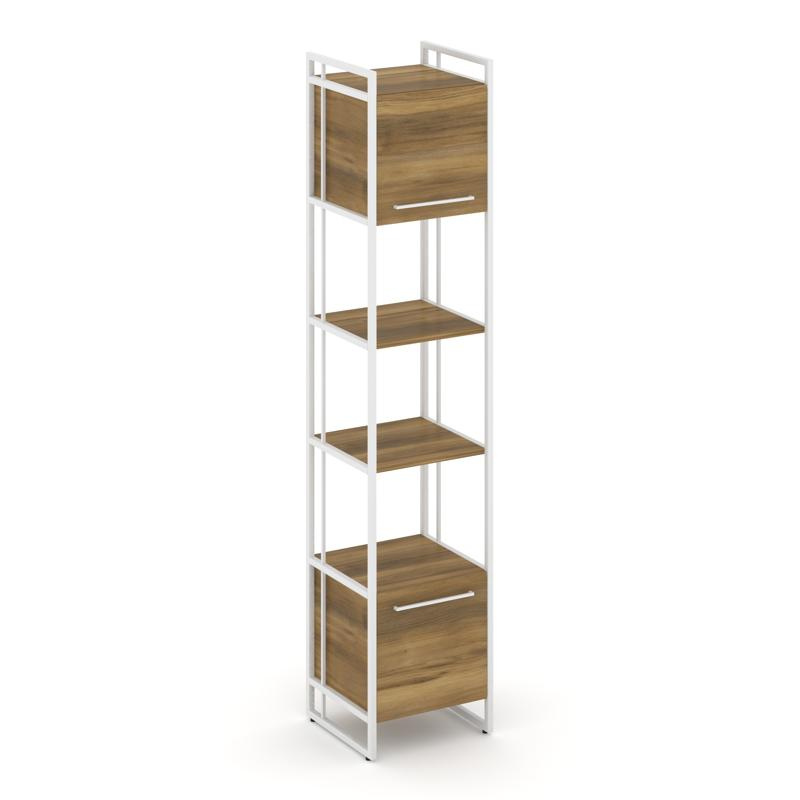 Рифт Шкаф 5 ниш узкий RF.SU-54 (U) Дуб Табак/Металл Антрацит/Черный Ручки 420*396*2010 фото 11