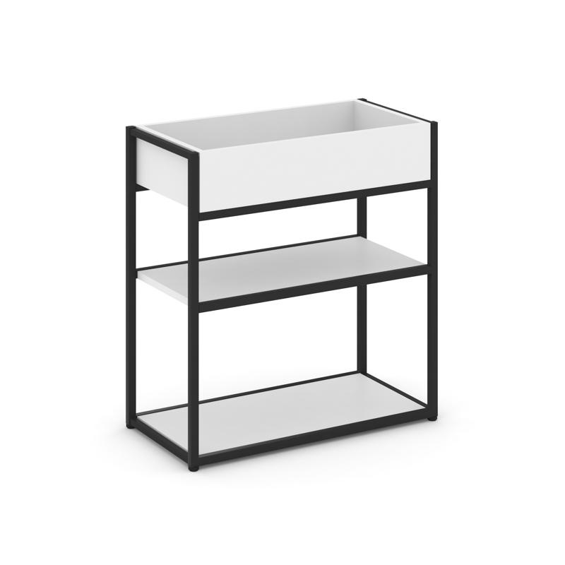 Рифт Стеллаж металлический низкий приставной  RF.STM-011 Дуб Табак/Металл Антрацит 596*350*750 фото 4