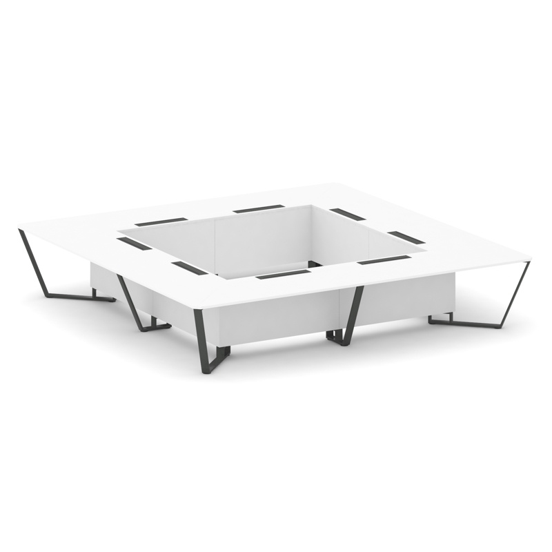 Стил Мит Стол переговорный квадратный KDK-PR.B.SP-20K2 Тиквуд Светлый/Металл Черный 4000*4000*750 фото 2
