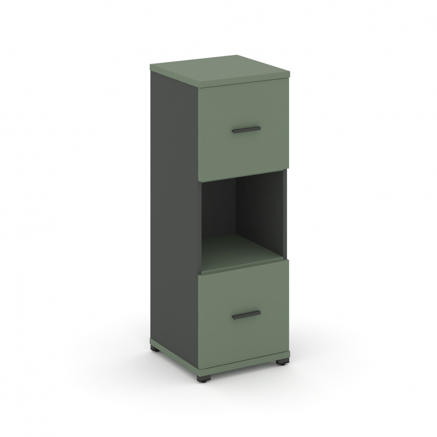 Концепт Шкаф 1 узкая секция, 3 ниши CN.STU-315 A Кобо/Антрацит/Металл Антрацит 420*420*1186 фото 1