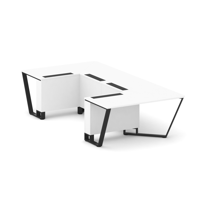 Стил Мит Стол переговорный П-образный KDK-PR.B.SP-07P Тиквуд Светлый/Металл Черный 1600*3200*750 фото 34