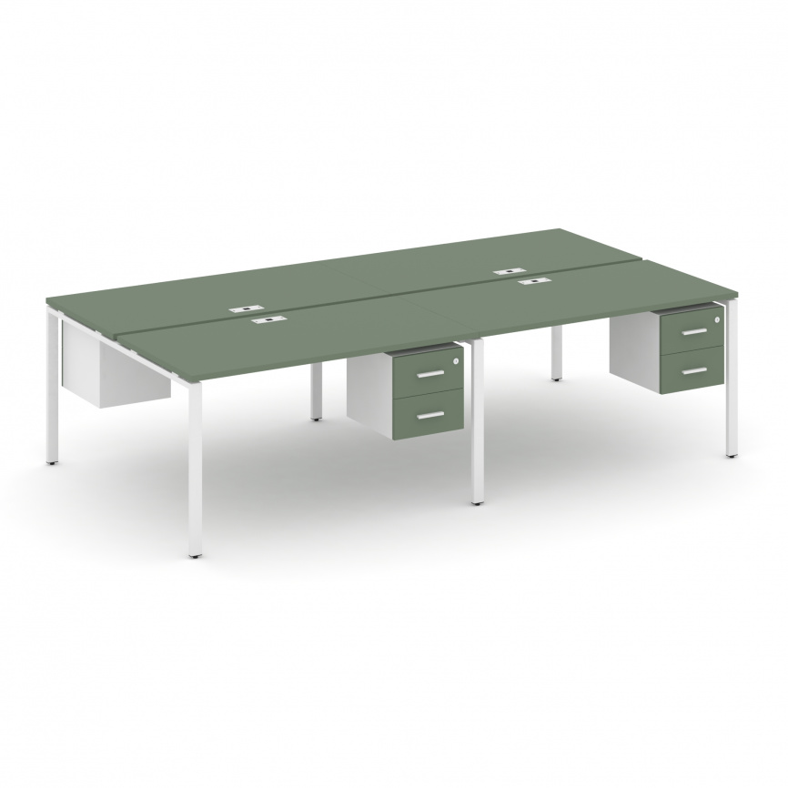 Концепт Рабочая станция двухсторонняя с подвесными тумбами на 4 места CN.DRS-136 A Сандал Янтарный/А фото 7