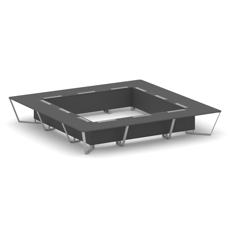 Стил Мит Стол переговорный квадратный KDK-PR.B.SP-24K Тиквуд Светлый/Металл Черный 4800*4800*750 фото 11