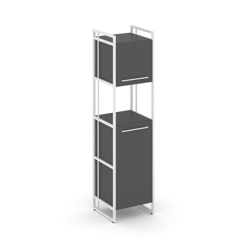 Рифт Шкаф 4 ниши узкий RF.SU-42 (R) Дуб Табак/Металл Антрацит/Черный Ручки 420*396*1648 фото 2
