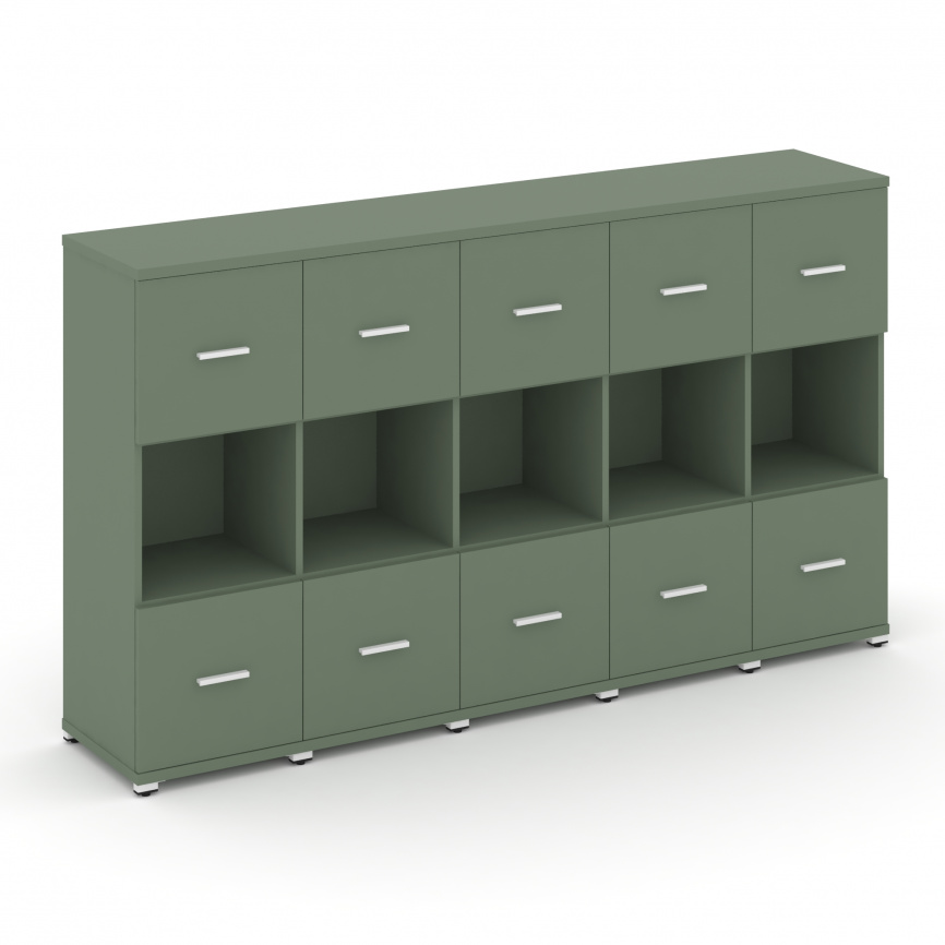 Концепт Шкаф 5 узких секций, 3 ниши CN.STU-355 W Кобо/Металл Белый 2084*420*1186 фото 1