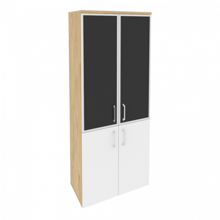 Оникс Шкаф высокий широкий O.ST-1.2 R black Дуб Мали/Стекло Black 800*420*1977 фото 1