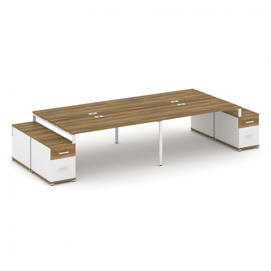 Концепт Рабочая станция 4 места с 2 двухсторонними опорными тумбами CN.DRS-332 A Сандал Янтарный/Ант фото 8
